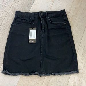 Black denim skirt